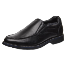 斯凯奇（Skechers）一脚套商务休闲鞋柔软轻质舒适乐福鞋皮鞋男66404 黑色/BLK 41