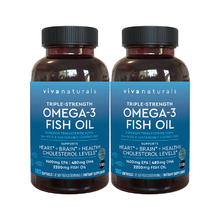 Viva Naturals Viva美国进口深海鱼油3倍浓缩天然omega3欧米伽3软胶囊180粒*2瓶