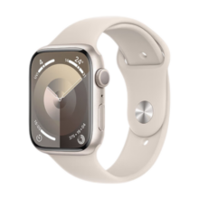 Apple/苹果 Watch Series 9 智能手表GPS款45毫米星光色铝金属表壳 星光色运动型表带M/L MR973CH/A