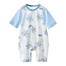 PLUS会员：贝肽斯婴儿衣服夏季七分短袖薄款连体衣 苏利小羊驼 59cm