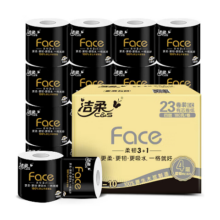 plus会员:洁柔有芯卷纸 黑Face4层 180克23卷＊4件