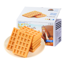 再降价:三只松鼠奶香味华夫饼1000g/箱 营养早餐下午茶面包西式糕点零食