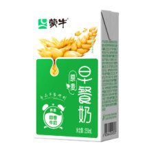 再降价、PLUS会员：蒙牛 早餐奶麦香味牛奶 礼盒装 250mL*16盒
