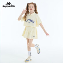 PLUS会员：Kappa Kids卡帕童装女童夏装套装 黄色 140cm 9-10岁
