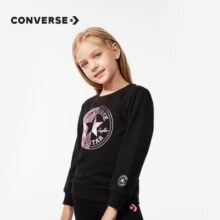 Converse 匡威儿童装男童百搭卫衣春秋款加绒潮女大童套头打底衫红色上衣 冲浪蓝-加绒 150(M)cm