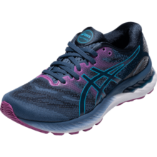 ASICS亚瑟士 女鞋回弹跑步鞋舒适缓震透气运动鞋宽楦跑鞋 GEL-NIMBUS 23 (D) 蓝色 40