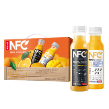 PLUS：农夫山泉 100%NFC果汁饮料 300ml*12瓶 6瓶橙汁 6瓶芒果混合汁