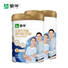 puls会员：蒙牛（MENGNIU） 中老年 低脂高钙高纤奶粉 800g*2罐
