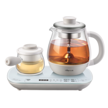 小熊（Bear）煮茶器煮茶壶 0.8L蒸汽喷淋式蒸茶壶养生壶电水壶热水壶304不锈钢烧水壶茶具黑茶ZCQ-A08E1