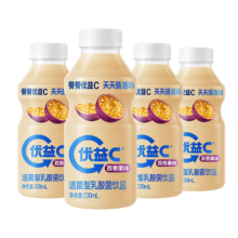 PLUS会员、限地区：蒙牛 优益C活菌型乳酸菌饮品0脂肪益生菌饮料百香果4瓶*3件 （买一送一）