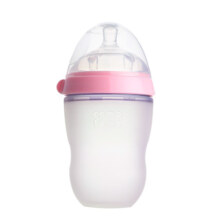 韩国原装进口 comotomo可么多么母婴幼儿童硅胶奶瓶瓶身全硅胶 250ml 粉色自带2滴奶嘴