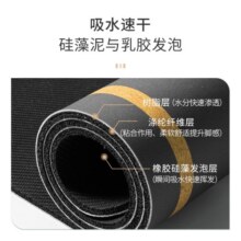 布迪思新款浴室地垫软硅藻泥吸水垫卫浴卫生间厕所门口脚垫防滑垫家用垫 长方形星空蓝【硅藻泥】 40*60CM