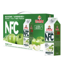 plus会员、需首购:福兰农庄100%NFC苹果汁 1L*4瓶＊2件