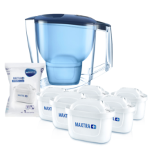 碧然德(BRITA) 滤水壶Aluna蓝色3.5L 1壶7芯套装 光汐系列 家用过滤净水器自来水过滤器 净水壶配7只滤芯