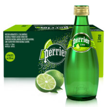 巴黎水（Perrier）青柠味气泡水 330ml*24玻璃瓶 整箱装