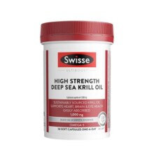 【自营】Swisse南极磷虾油软胶囊磷脂Omega-3深海鱼油虾青素58粒