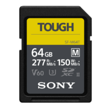 索尼（SONY）64GB SD存储卡 SF-M64T/T1 M系列TOUGH三防规格 U3 V60读速高达277MB/s UHS-II 相机内存卡