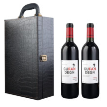 古梵登 原酒进口红酒 干红葡萄酒节日送礼佳品 智利原酒圣西亚14度750ml*2瓶 皮盒