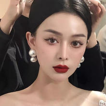 拾壹家 925银针复古赫本风大珍珠耳环女高级气质名媛法式耳钉