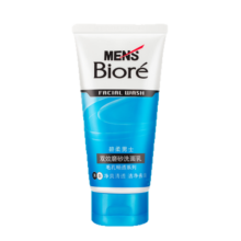 碧柔（Biore）清爽劲透去角质洗面奶 男士双效磨砂洗面乳100g 清洁毛孔