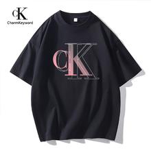 CK纯棉男女同款短袖T恤
