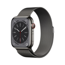Apple/苹果 Watch Series 8 智能手表GPS+蜂窝款41毫米石墨色不锈钢表壳石墨色米兰尼斯表带MNJN3CH/A