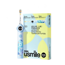 usmile笑容加儿童声波电动牙刷软毛小孩3-12岁小帽刷小圆屏Q10礼品礼物 Q10宇宙蓝 适用3-6-12岁