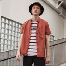 Meters bonwe 美特斯邦威 短袖男士衬衫