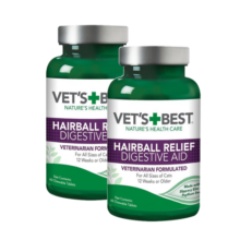 【品牌总代】VET'S BEST美国维倍思绿十字猫草片猫咪专用化毛球片 化毛膏肠胃调理60片/瓶 双瓶