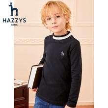 HAZZYS 哈吉斯 女童纯色打底衫 雾霾蓝 110