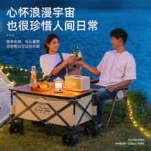 TanLook聚拢露营车大容量营地车户外推车折叠车野餐溜娃车 黑色/减震轮【双刹车】轮宽10CM