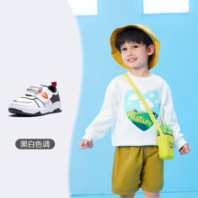 巴拉巴拉童鞋儿童板鞋男女童小白鞋春秋鞋子宝宝酷灯鞋 黑白色调00391 22码(脚长13.5/内长14.7)