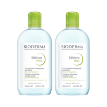 贝德玛（BIODERMA）卸妆水绿水双瓶装500ml*2 (控油调理卸妆液 油痘肌适用)法国进口