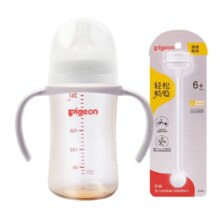 贝亲奶瓶 婴儿奶瓶 PPSU奶瓶宽口径 自然实感 含衔线设计 240ml 6-9月 +原装重力球吸管