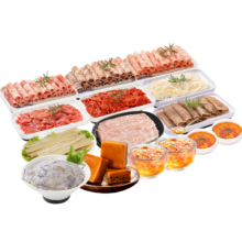 PLUS：小龙坎 火锅食材套餐豪华版 9荤1素3底料2冰粉2香油共17件 2660g