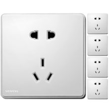 西门子（SIEMENS） 开关插座面板 电源插座睿致系列象牙白钛银睿智插座 10A二三插 五孔插座