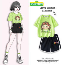 SESAME STREET 芝麻街儿童夏季套装休闲短袖t恤+时尚短裤
