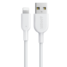 ANKER安克 MFi认证苹果数据线2.4A适苹果14/13Pro Max/iPad手机充电器数据线USB转Lighting 0.9m白