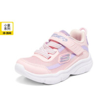 SKECHERS 斯凯奇 女婴童小童 软底轻质魔术贴运动鞋 网面透气