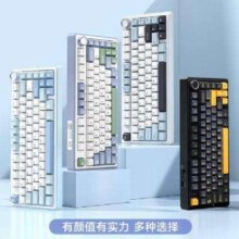 plus会员、京东百亿补贴：狼蛛 F75客制化机械键盘 冰川蓝-三模-收割者轴