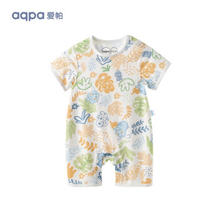 aqpa 婴儿纯棉连体衣婴幼儿爬服夏季新生宝宝衣服薄哈衣 5色可选
