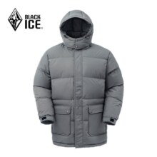 黑冰（BLACKICE）650蓬男士户外可拆卸帽羽绒夹克中长款羽绒服 D 深灰 S