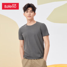 plus会员：班尼路（Baleno）短袖t恤男纯色体恤情侣款 多色可选