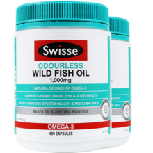 斯维诗Swisse深海鱼油软胶囊通血管 降血脂omega3高纯度非鱼肝油dha中老人成人学生送礼 【无腥味加强版】深海鱼油1500mg 2瓶