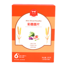 伊威（Eastwes）婴幼儿辅食彩蔬面片 营养多彩趣味儿童面180克(9袋)6个月+