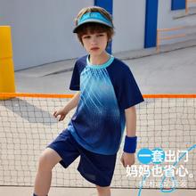 ASK junior 男女同款套装24夏儿童短袖短裤跑步两件套