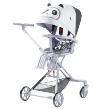 playkidsX5遛娃神器可坐躺双向婴儿手推车超轻便折叠高景观溜娃神器 X5平躺双向版-愛玛橙