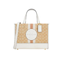 COACH 蔻驰 男女款经典印花中号织物单肩手提托特包C8448卡其老花色