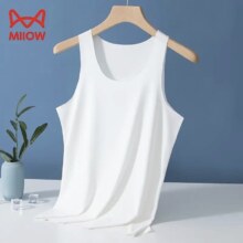 猫人男士背心男2件装 白色+灰色 3XL