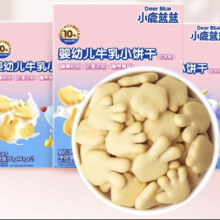 PLUS会员:小鹿蓝蓝 婴幼儿牛乳小饼干80g*3件